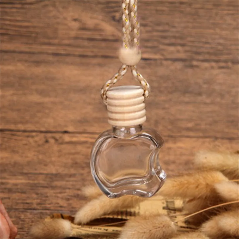 6ml10ml perfume bottles pendants various car pendants empty bottles oils diffusers small glass bottles accessories essential oil love heart square shape 828