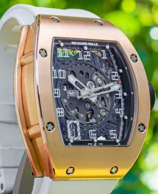 Designer Watch Richarmilles Tourbillon Automatic Mechanical Wristwatches Swiss 010 Rose Gold Boxes White Rubber Deploy Clasp Automatic Rm010 WN-G6MO WN-K33K