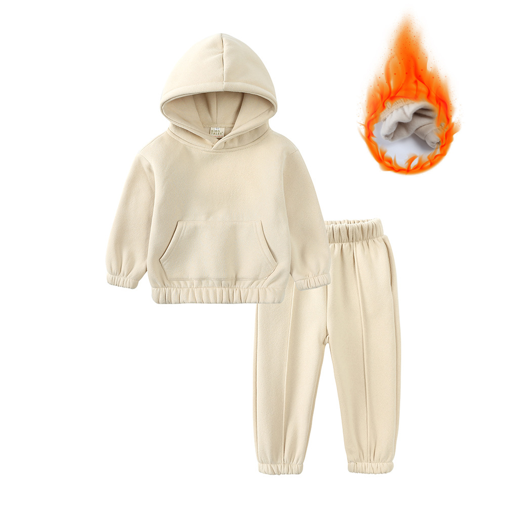 Ensemble 2 pièces de survêtement pour enfants, vêtements d'hiver pour garçons et filles, haut rigide, sweat à capuche, jogging, costume décontracté, 2023