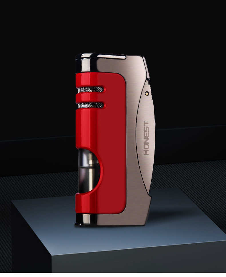 New Metal Turbo Outdoor Windproof Cigar Lighter Refillable Butane No Gas Lgnition Gadget Gifts For Men And Women YSUH