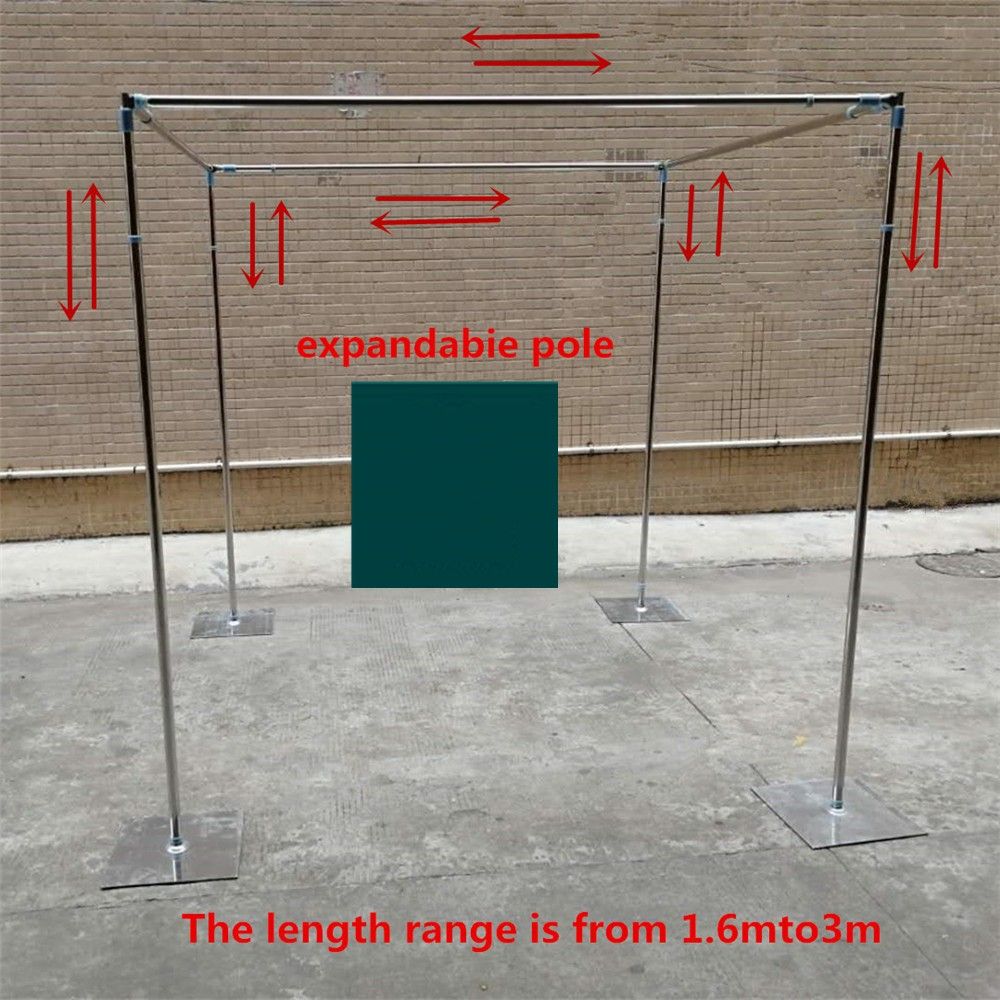 Adjustable Double Crossbar Hangers Drape Backdrop Stands Portable Pipe Frame for Wedding Decoration Centerpieces