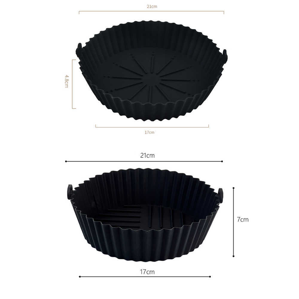 OIMG Rond Remplacement Friteuses À Air Four Plateau De Cuisson Panier De Poulet Frit Tapis Friteuse À Air Silicone Pot Grill Pan Accessoires De Cuisine HKD230828