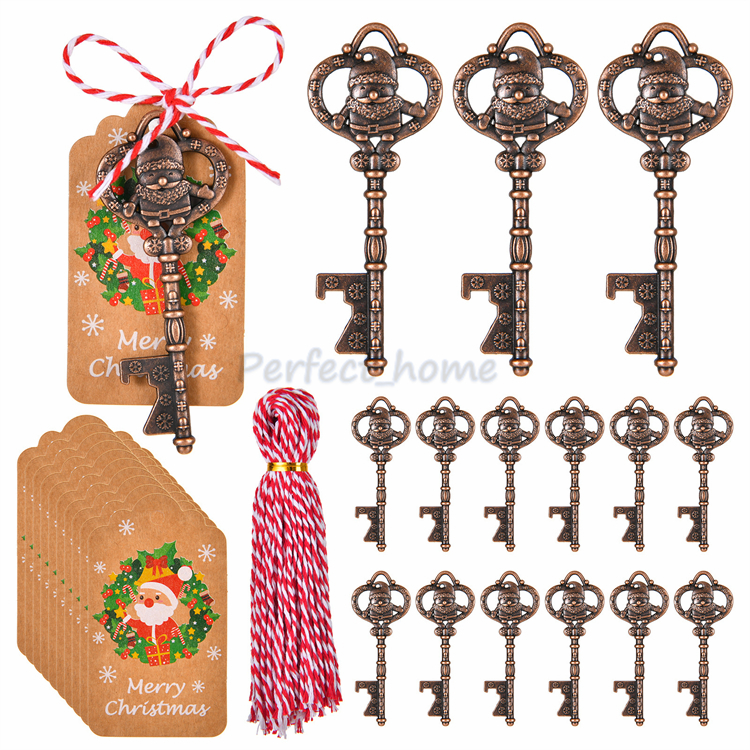 Ouvre-bouteille de noël cuisine Bar à manger outils de fête porte-clés pendentif de noël en alliage de Zinc par expédition océanique P57