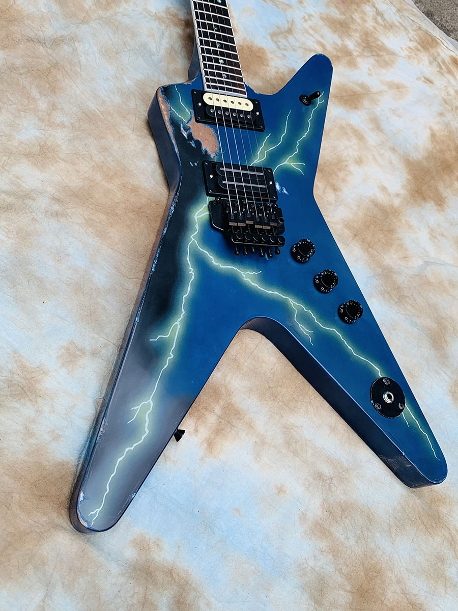 Aged/Relic, Dimebag Darrell, The Dean From Hell,Blue, Electric Guitar