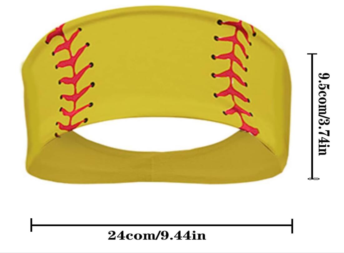 티타늄 스포츠 액세서리 야구 소프트볼 헤드 밴드 통기성 탄성 볼 프린트 헤드 랩 헤어 밴드 두건 반나 운동 조절 가능한 땀 증거