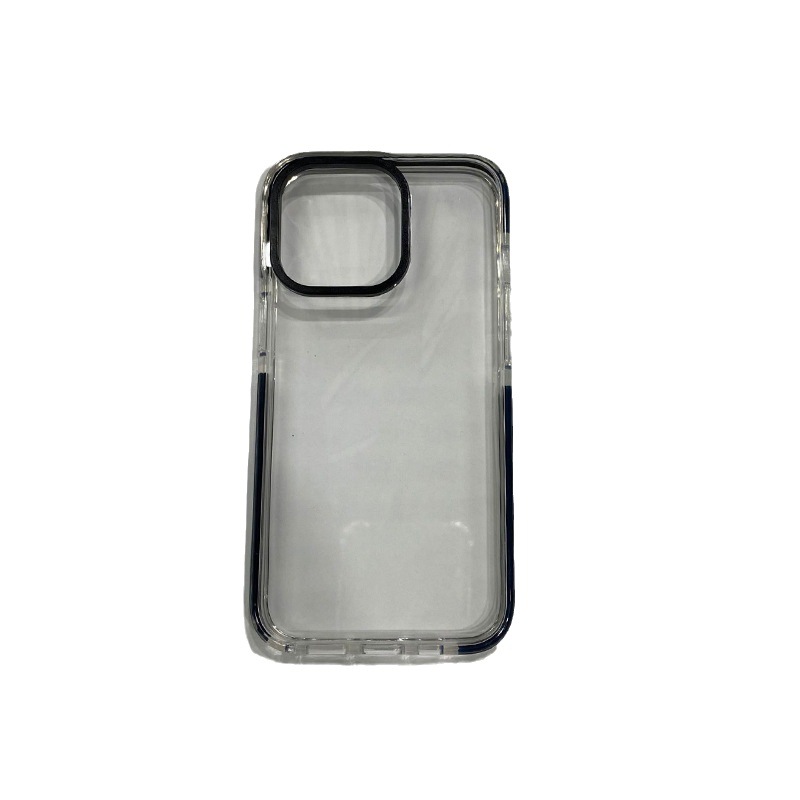 Dual Color Clear Acrylic Phone Falls för iPhone 15 Pro Max 14 13 12 Mini 11 TPU Transparent hybridsocksvariga mobiltäcken