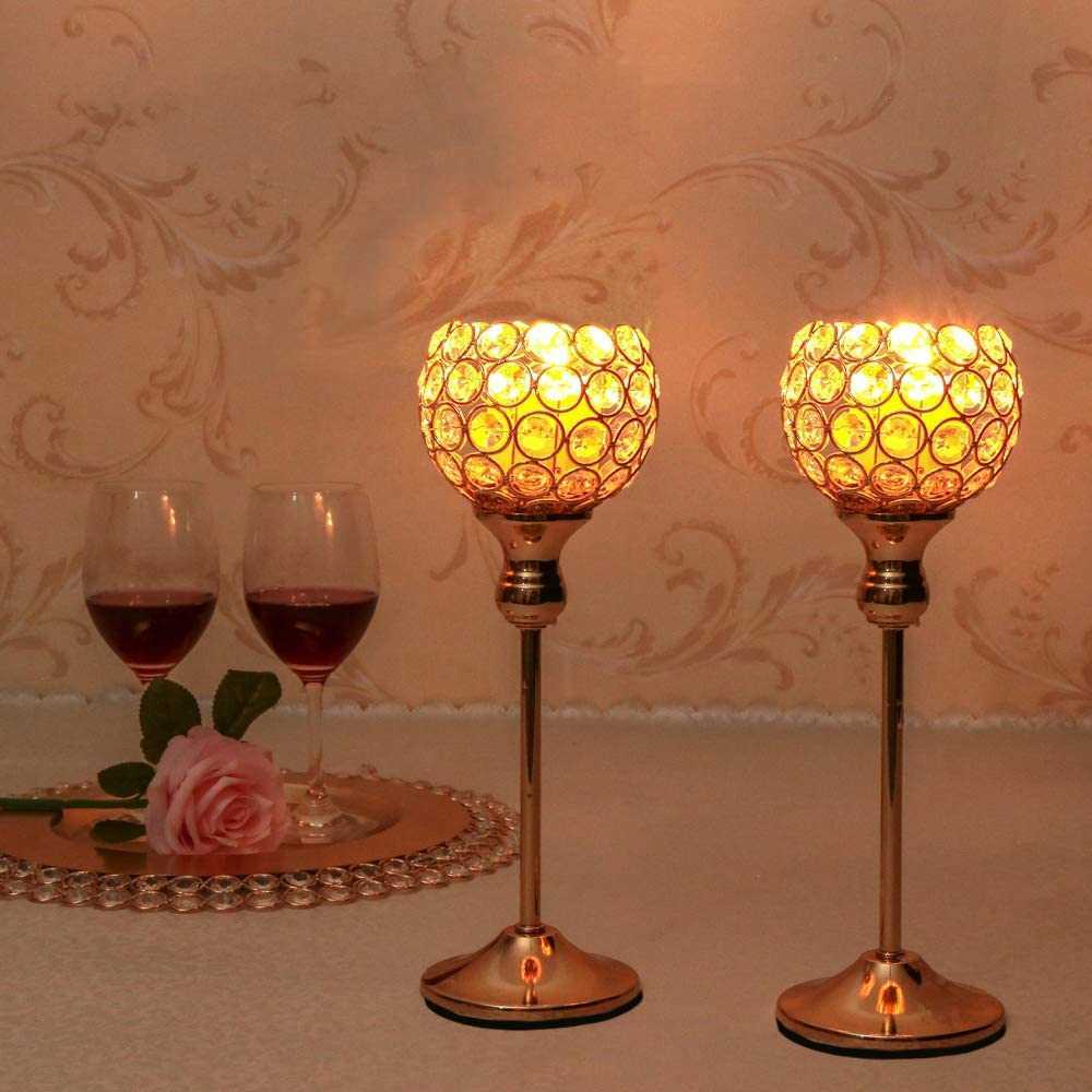 Crystal Candle Holder Modern Tealight Candlestick Home Christmas Party Candle Stand Wedding Dinning Table Centerpiece Decoration HKD230825