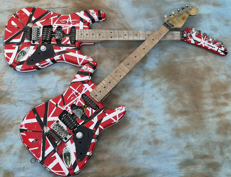 Guitare rayée Eddie Van Halen TRIBUTE, guitare électrique Frankie / guitare vieillie de qualité 5150.