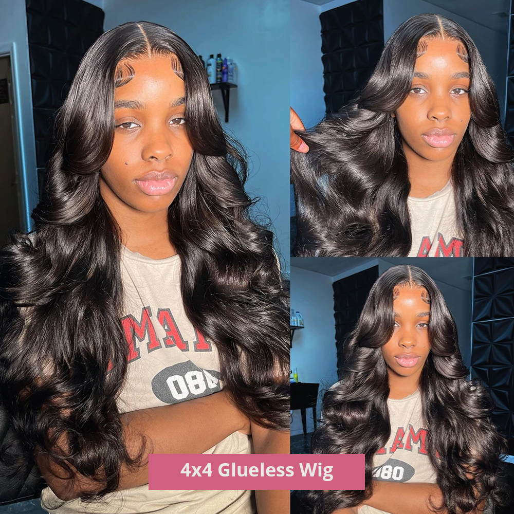 Perruques humaines sans colle pré-cueillies, Body Wave transparentes, naissance des cheveux naturelle, perruque Lace Closure Wig, pré-coupée pour femmes