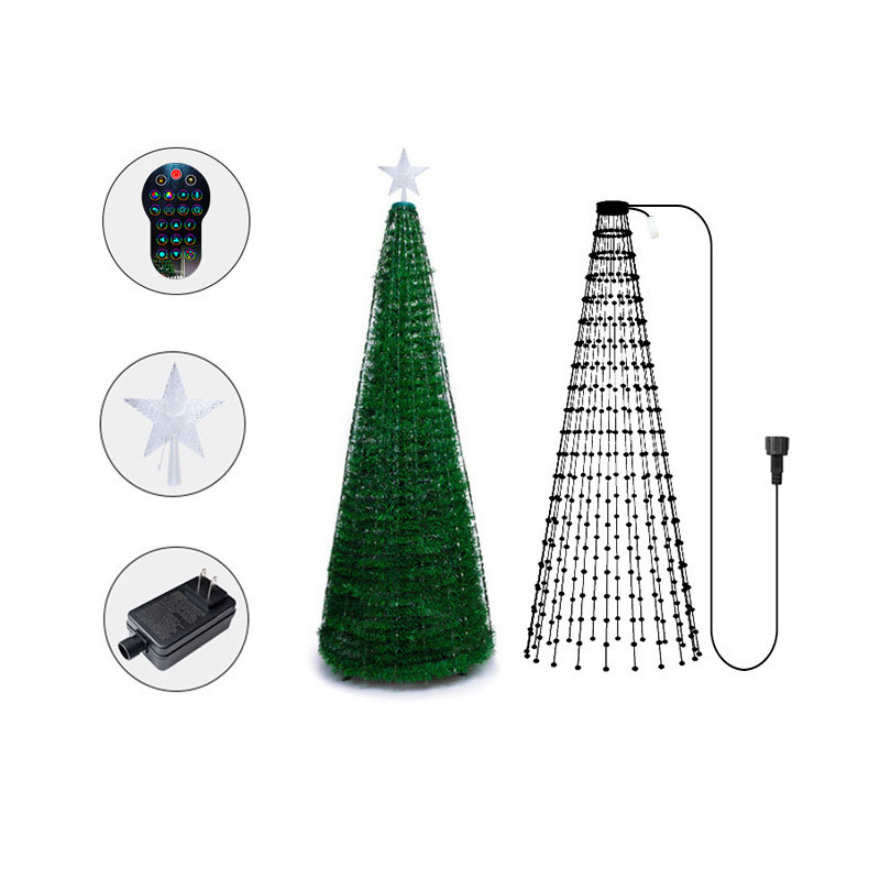 Slimme kerstverlichting 400led RGBIC-kleurverandering met muziek APP-gestuurde Twinkle Fairy-lichtslingers voor vakantiedecoratie 2.1M 1.8M 1.5M kerstboom