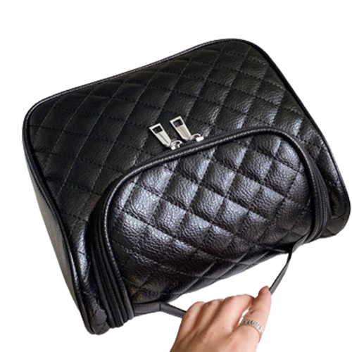 Vrouwtassen mode plaid handtassen trendy cosmetische tas meiden make -up doos schoonheid opslag grote zakontwerper black wash tas 2109014710688