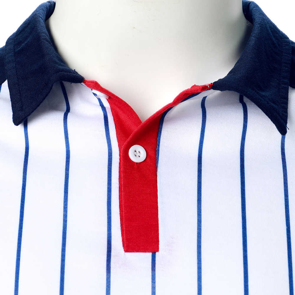 Men Stripe Polo Shirt Three-color Splicing Tops Classic Streetwear Casual Fashion Men Short Raglan Sleeves Polo Shirt HKD230825