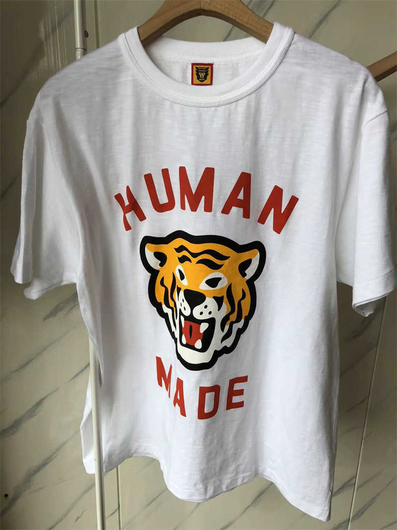 Мужские футболки хорошего качества 2023SS Человеческая модная футболка Мужская мультипликация тигр Принт Женщины Т-рубашки Слюбы хлопковая уличная одежда футболка