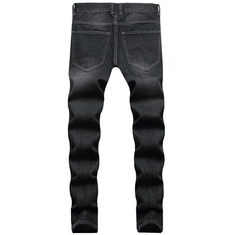 Hochwertige, schmal geschnittene, zerrissene Jeanshose für Herren im Bettler-Stil, Straßenmode, schwarze Jeans, kratzt, sexy, lässige Jeanshose; HKD230829