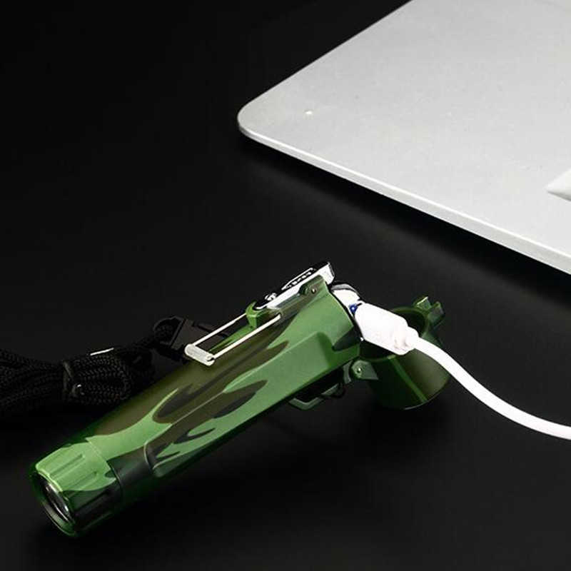 Briquet USB Plasma étanche, avec boussole et lampe de poche, Cigarette à double Arc Rechargeable, Gadget d'extérieur pour Camping 7LNO, nouveau
