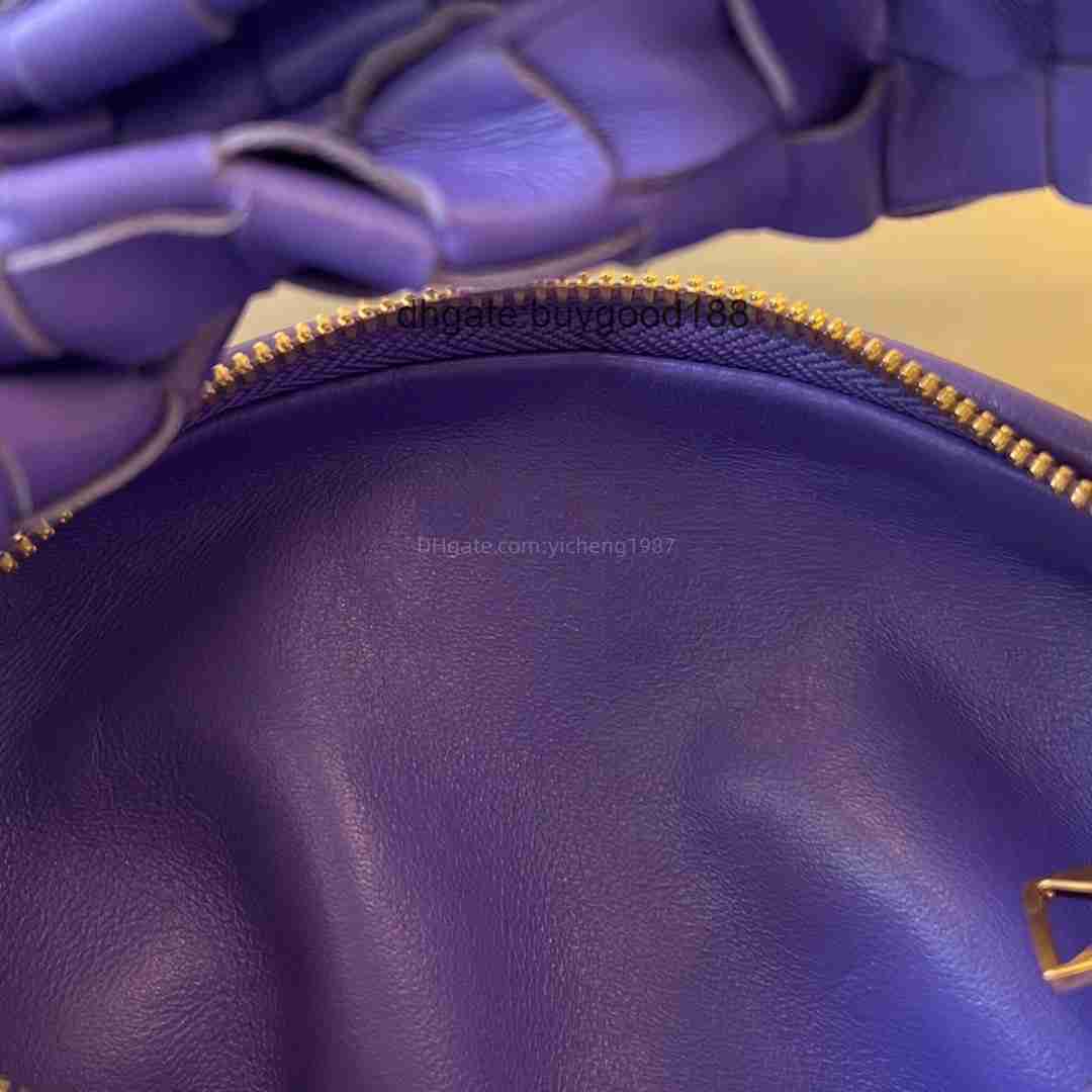 Botegss Ventss Woven Jodie designer bag Top Tier Mirror Quality Candy Bag 23cm Mini Luxury Designer Women Real Leather Medium Black Purse Triangle Zipper Handb