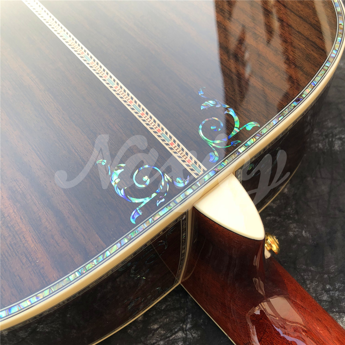 41 polegadas Sólido Spruce Top D Estilo Guitarra Acústica Abalone Flores Incrustações Ébano Fingerboard Guitarras De Jacarandá