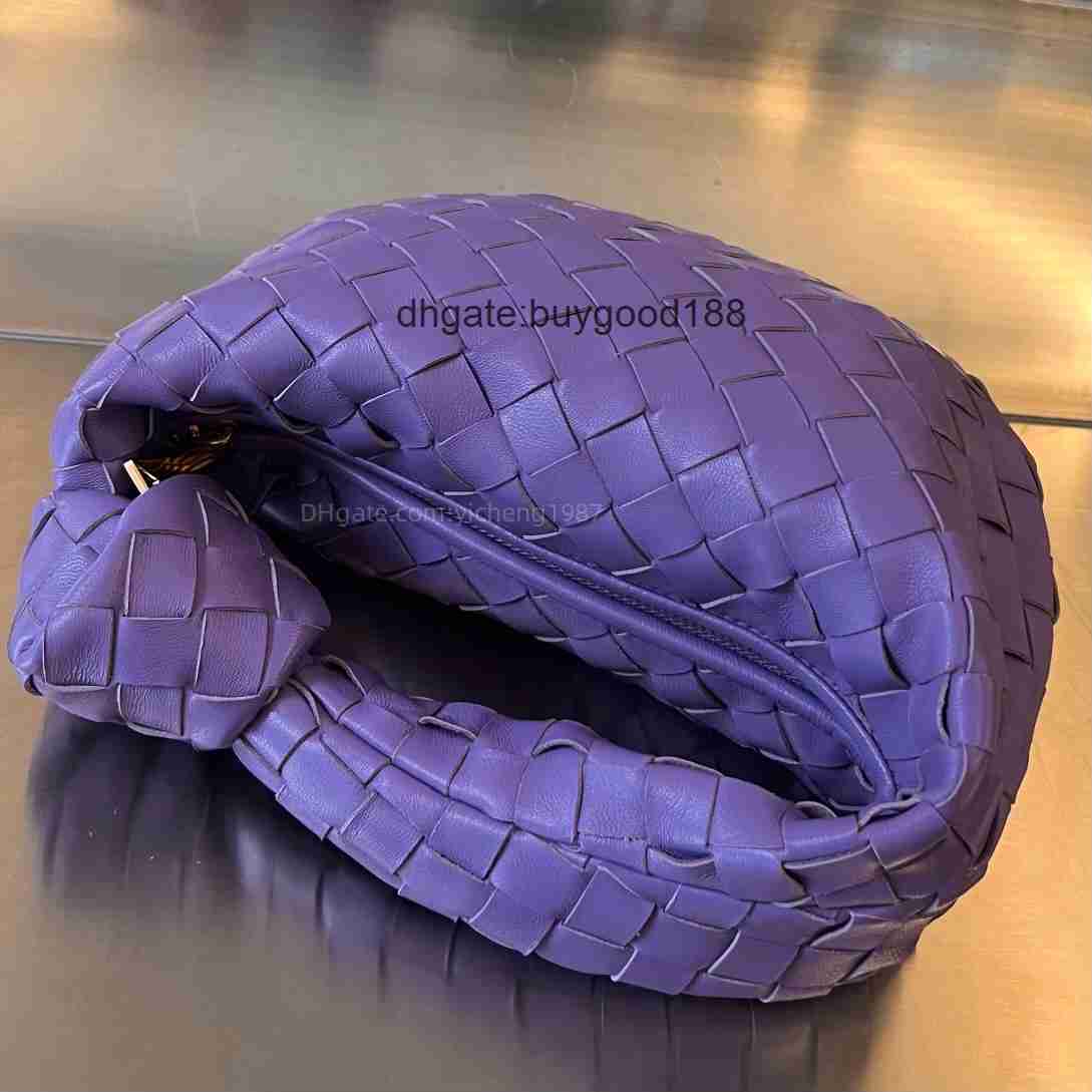 Botegss Ventss Тканая дизайнерская сумка Jodie Top Tier Mirror Quality Candy Bag 23 см Мини-роскошная дизайнерская женская натуральная кожа Средний черный кошелек Треугольная молния Handb