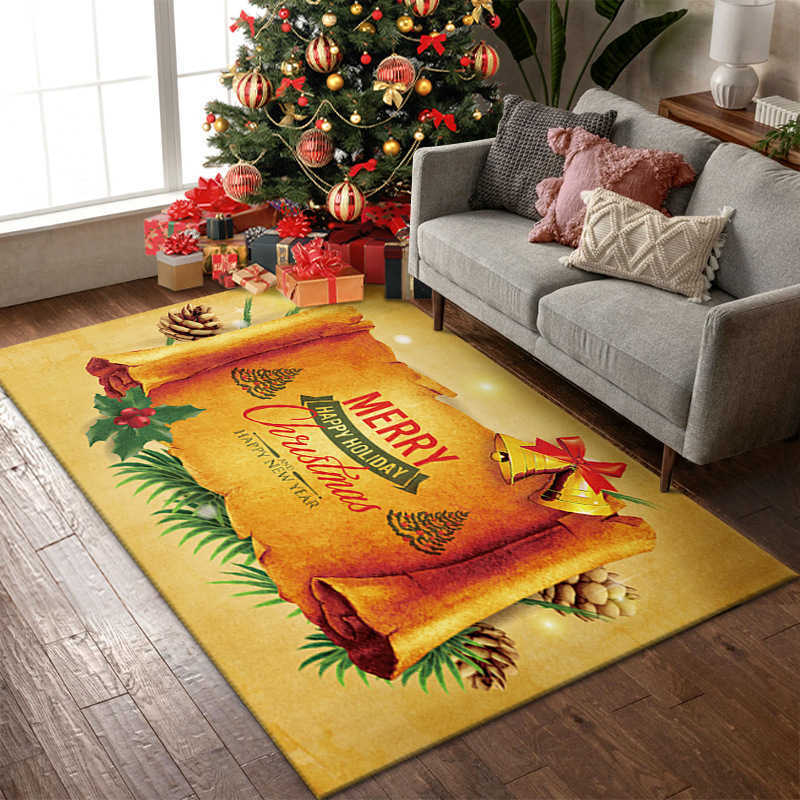 Jul pepparkakor matta för vardagsrum hem dekor kök hall balkong mattor sovrum non-halk matta soffa bordsområde ruags hkd230828