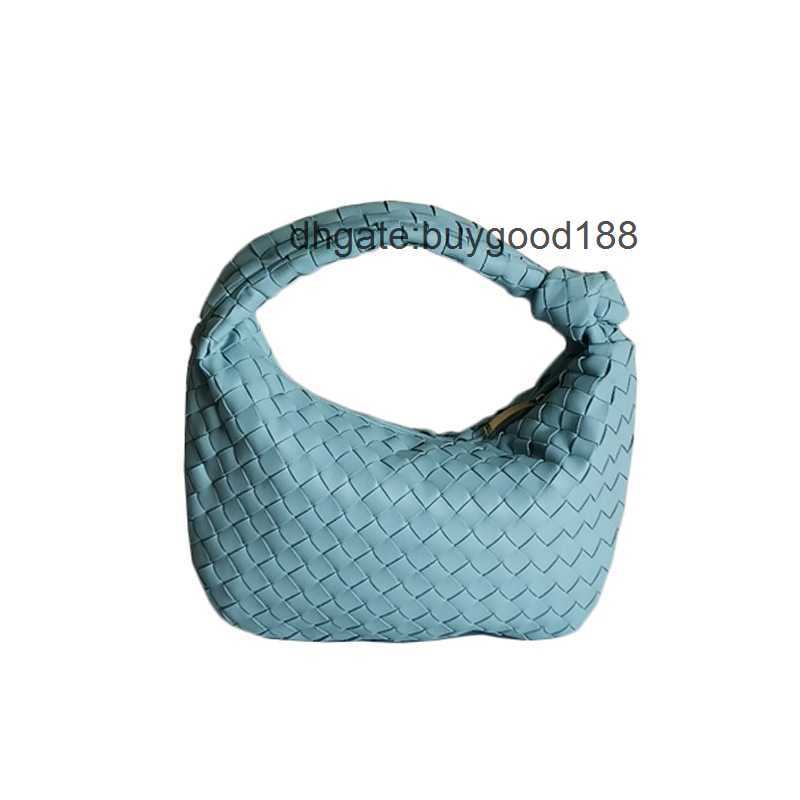 Botegss Ventss Woven Jodie borsa firmata Italia Borsa a mano da donna New Fashion Cloud Croissant annodato a mano da donna Semplice e versatile