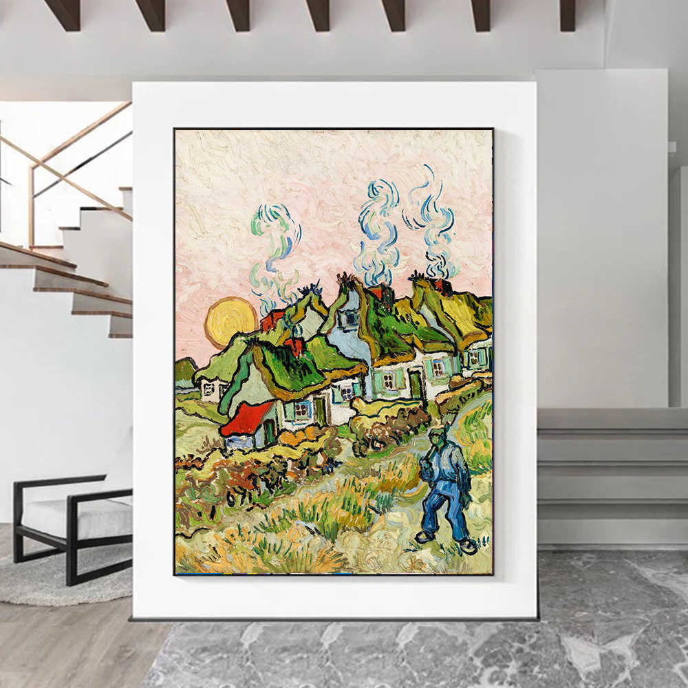 Ünlü ressam van gogh serisi badem çiçeği tuval boyama duvar sanatı soyut yıldızlı gökyüzü ayçiçeği poster baskılar ev dekor hkd230829