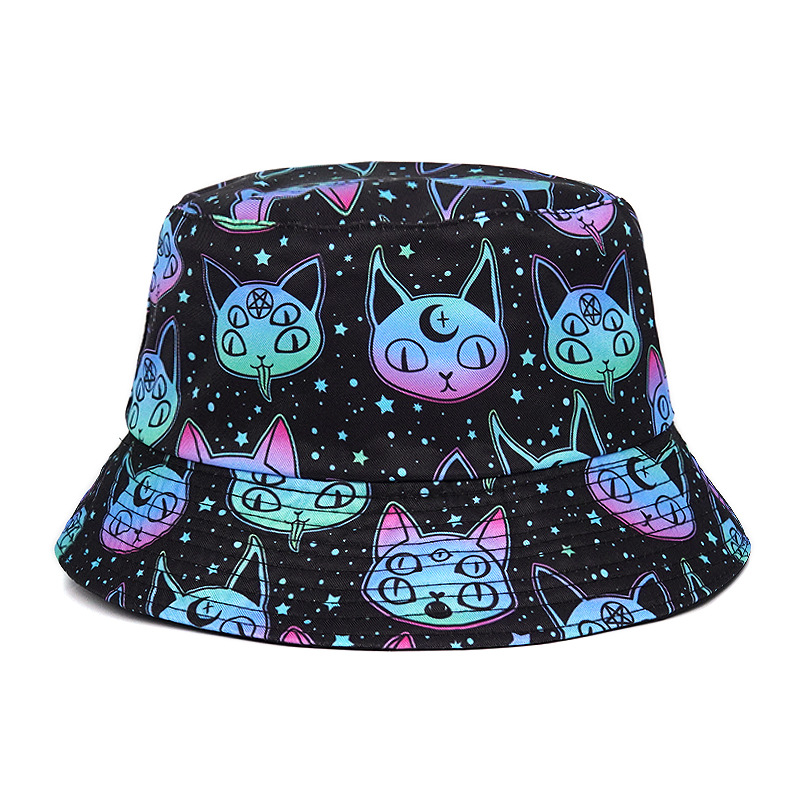 Skull Print Bucket Hats Women Men Hip Hop Reversible Fisherman Caps Summer Sunshine Outdoor Panama Female Sun Hat HCS338