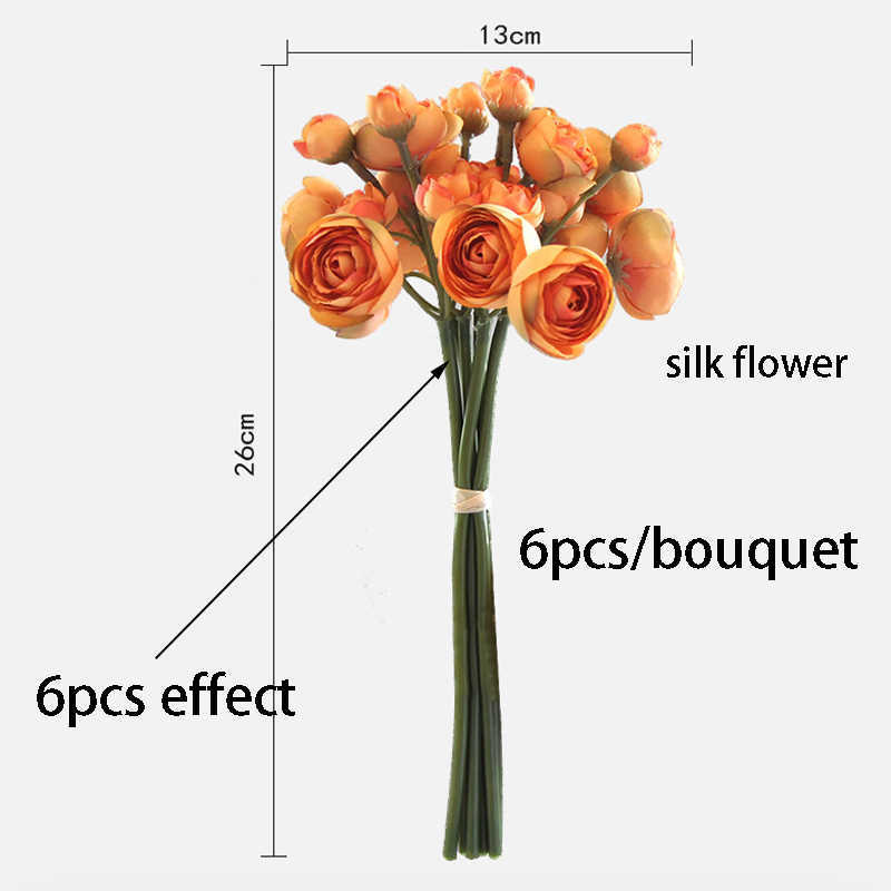 Artificial Flower Bouquet Silk Tea Rose Lotus 26Cm Fake Plant Wedding Home Garden Christmas Party Decoration Accessories HKD230829