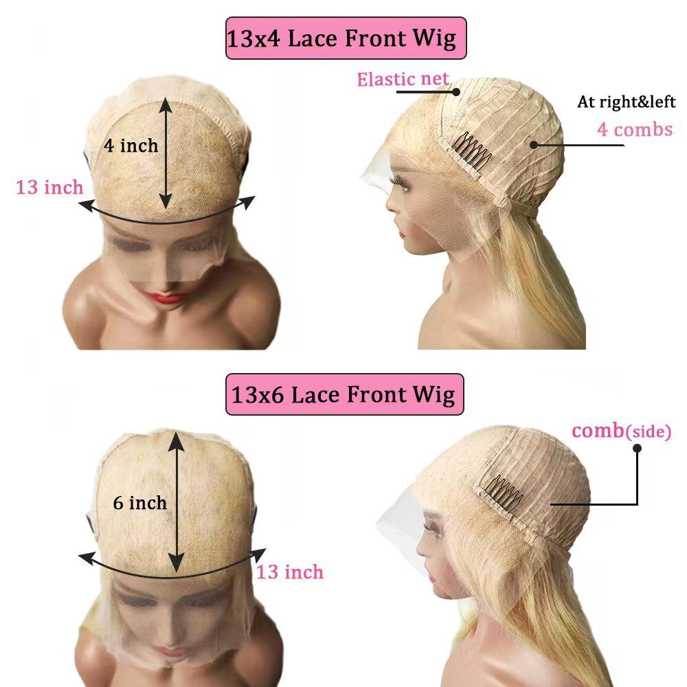 Les accessoires de cheveux mettent en évidence les perruques avant en dentelle blonde 13x6 cheveux humains Racines brunes du corps en vrac 360 Lace Frontal Wig Hd Full Lace Transparent 100% Human