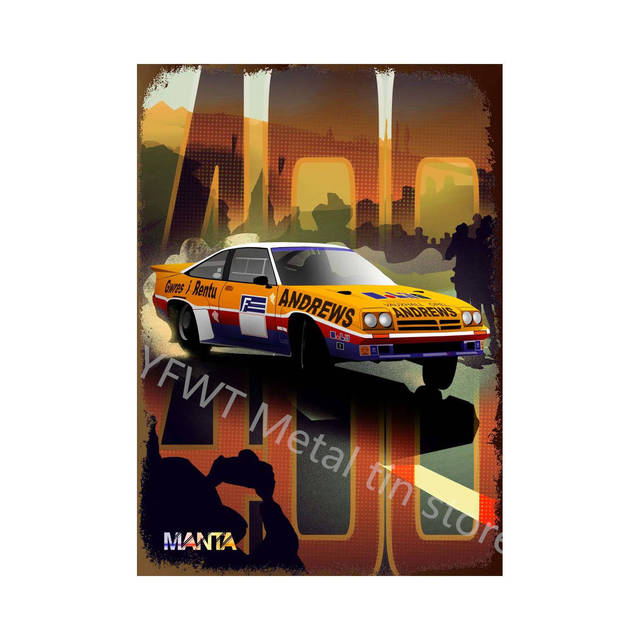Classic Race Car Vintage Metal Poster Modern Sport Car Retro Tin Sign Auto Club Wall Art Decoration Plaque for Home Decor Aesthetic Garage Painting 30X20CM w01