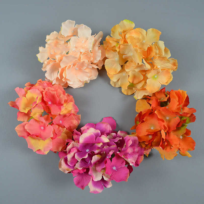 18CM artificial silk hydrangea flower heads for diy wedding wall arch bouquet wreath garland home supplier decoration HKD230829