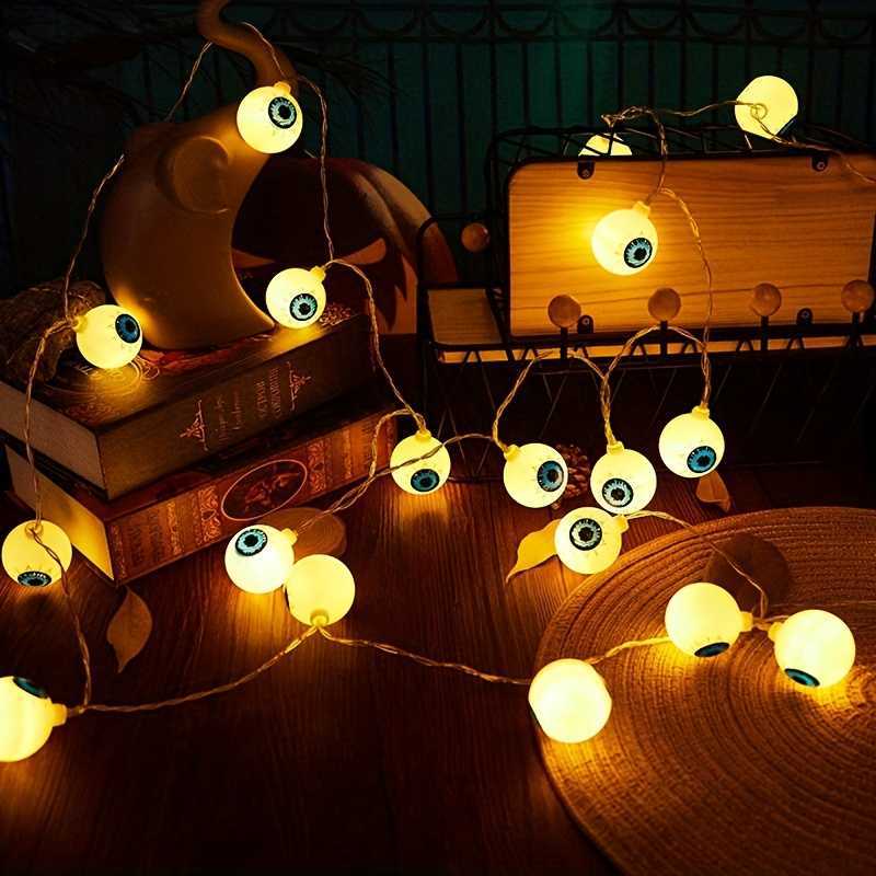 1,5 m Halloween 10LED Lichterketten Tragbare Kreativität Leuchtende Augen Home Ghost Festival Party Dekor Liefert HKD230829