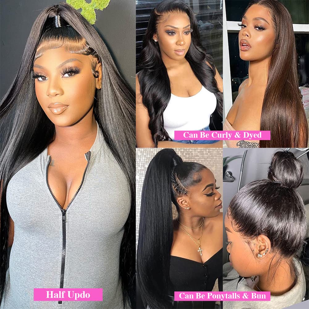 12A Raw Indian Hair HD Lace Frontal Wig Brazilian Virgin Swiss Lace Frontal Bone Straight Human Hair Wigs for Black Women