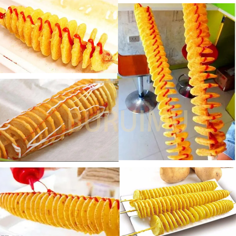 Electric Spiral Potao Slicer Auto Stretch Potato Chips Efficient Potato Tower Machine Fit Stick