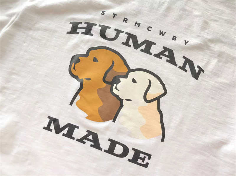 T-shirt da uomo 2023ss T-shirt realizzata dall'uomo Uomo Donna T-shirt cani da cartone animato Top in cotone fiammato Tee