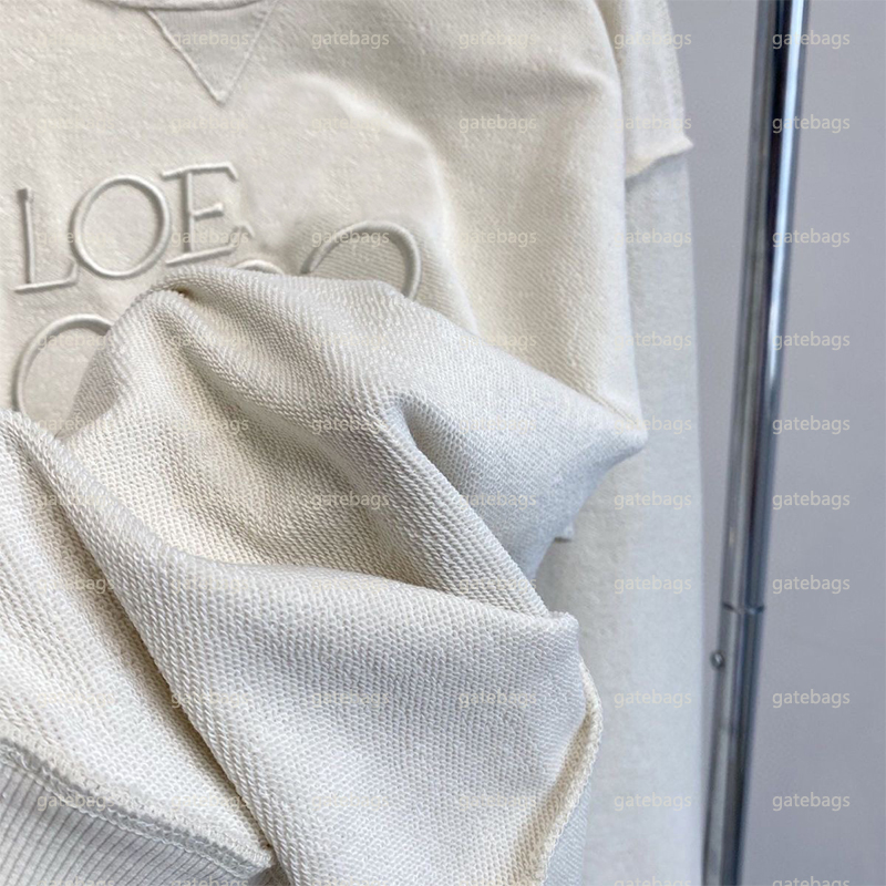 Modemerk Damessweater met capuchon Lowe Kasjmier jack Herfst/Winter borduursel groot logo losvallend lange mouwen vroege herfst ronde hals melktheekleurige hoodie SMLXL