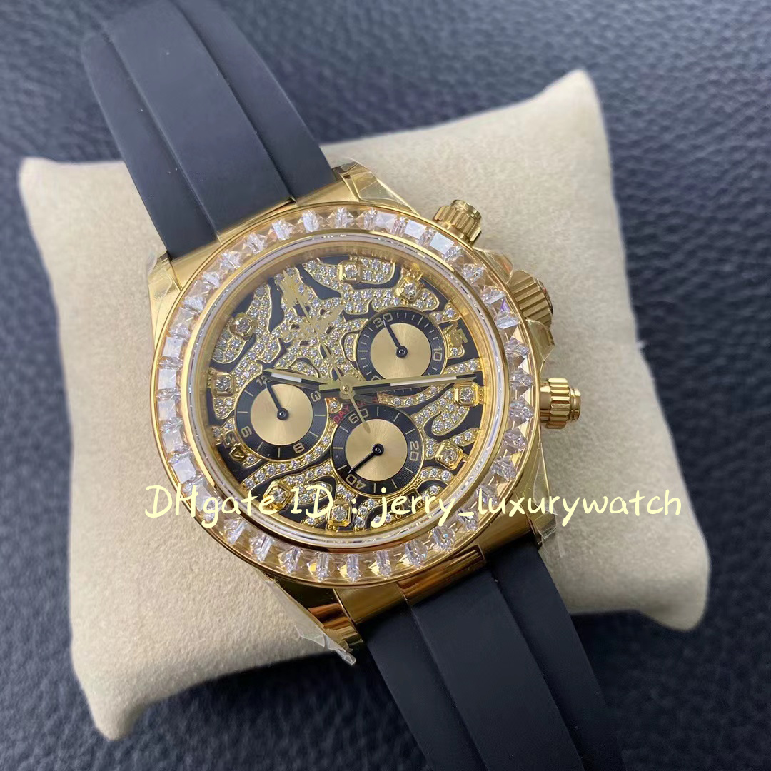 JH 116588 TBR Basel „Tiger Face“ Luxus-Herrenuhr 4130, mechanisches Uhrwerk, 40 mm, komplett aus Gold und Weißgold