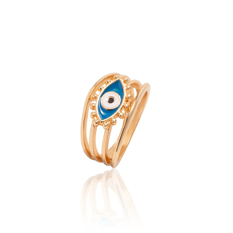 Vintage Blue Evil Eye Rings for Women Turkish Eye Ring Wedding Emo Viking estetiska par smycken