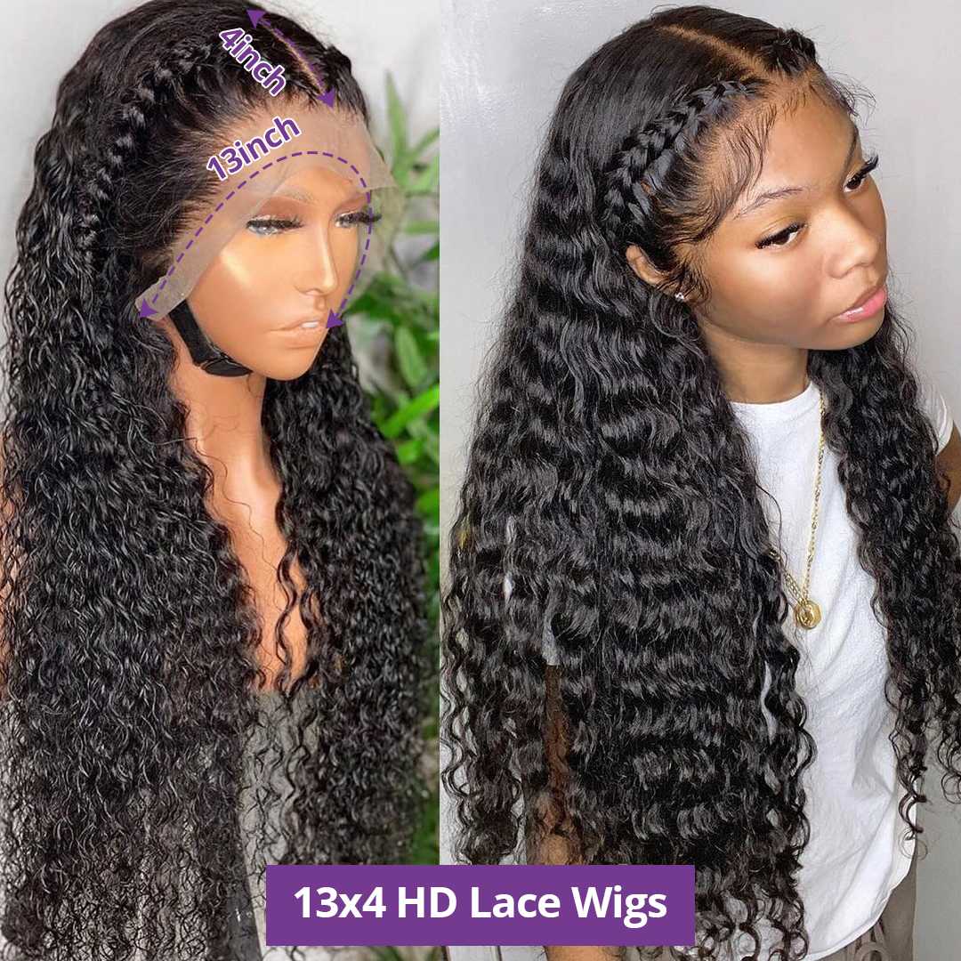 40Inch Water Wave Lace Front Wig 4x4 5x5 HD Lace Closure Wig 13x4 13x6 Hd Lace Frontal Wigs 360 Curly Human Hair Wigs for Women