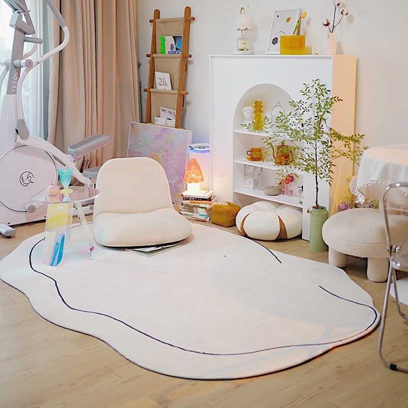 Abstract Line Carpet INS Floor Mat Fluffy Area Rugs for Living Room Irregular Rug Kids Play Mats Non-slip Carpet Alfombra HKD230828