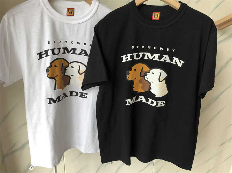 T-shirt da uomo 2023ss T-shirt realizzata dall'uomo Uomo Donna T-shirt cani da cartone animato Top in cotone fiammato Tee