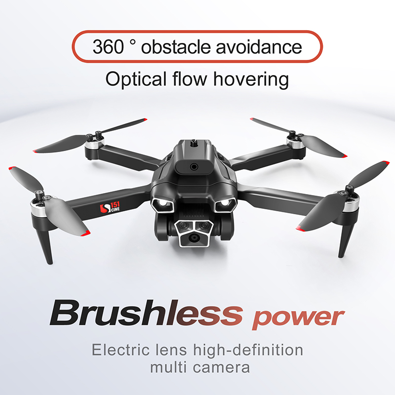 S151 mini dron 4k hd câmera dupla 360 evitar obstáculos uav drone modo sem cabeça de longo alcance fluxo óptico pairando fpv drone s151