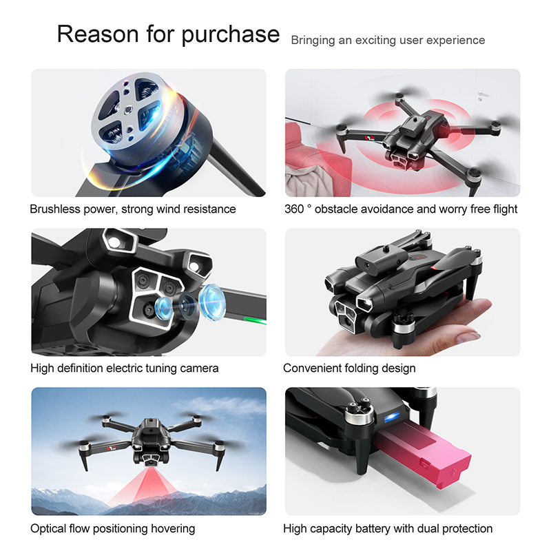 S151 Mini Dron 4K HD Dual Camera 360 Unikanie przeszkód Dronowych UAV Drone Bezpośrednie zasięg przepływu optycznego Podnoszącego dron FPV S151