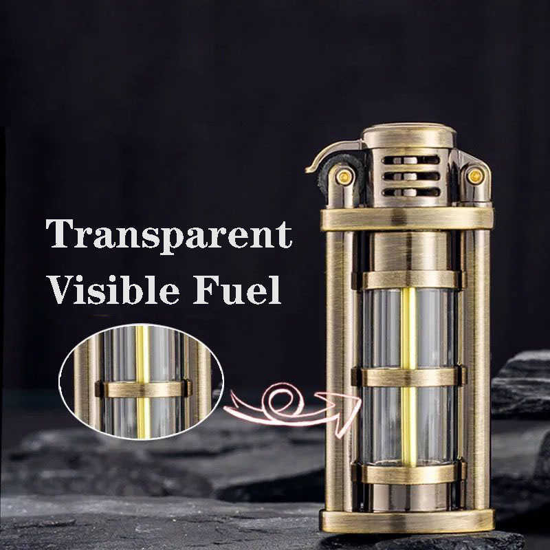 2022 Nouveau briquet à kérosène Zorro réservoir de carburant transparent meule en métal briquet visible sans gaz collection pour hommes cadeau exquis GP1D GP1D