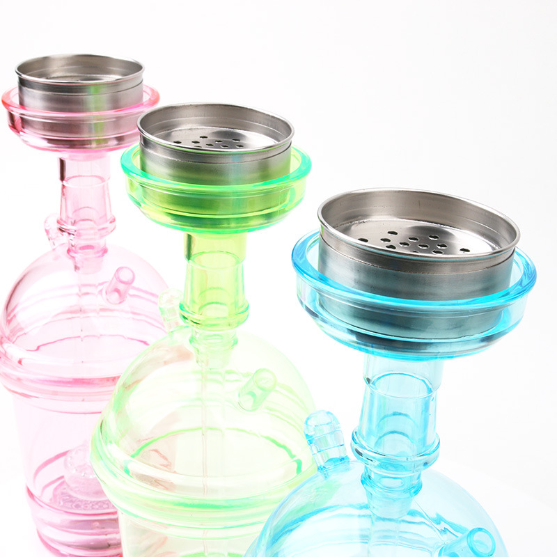 Bongs en verre Tuyaux de bouteille en acrylique Narguilé Tasse Shisha Tuyau Lumière Narguilés Tasses Ensembles Portable Mini Pipe À Tabac