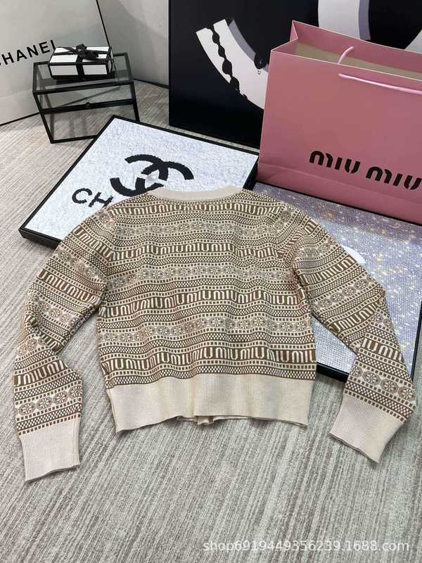 Womens Sweaters designer Early Autumn New Full Jacquard Letter Knitted Cardigan Slim Fit, Stylish and Versatile