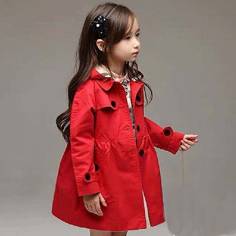 New Baby Kid Coat Children039s Wear Girl Trench Jacket Autumn Princess Solid Medium Length Single breasted Windbreaker Baby Coats Clothing Size Height