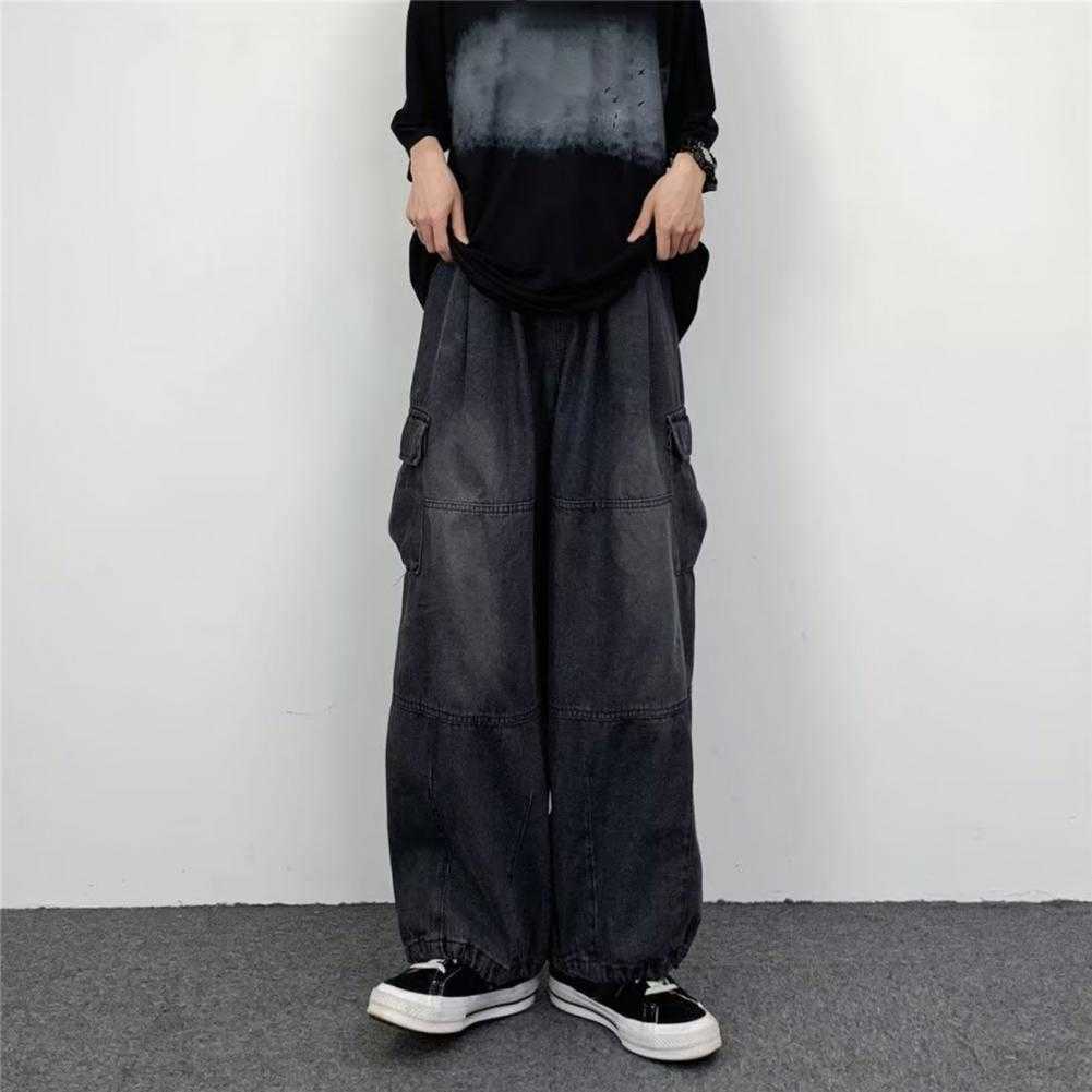 Streetwear Baggy Cargo Jeans Womens Vintage Y2K High Waisted Straight Wide Leg Pants Denim Trousers Fairy Grunge Alt Clothes HKD230829