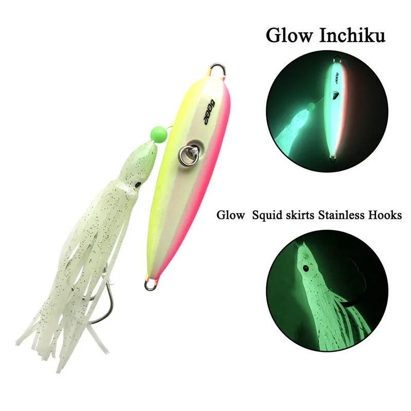 AS bag Assist Hooks With Squid Skirts Inchiku Assist Hooks Large Sized Jig Octopus Squid Snapper Jigs Hook 12cm Soft Bait 220601