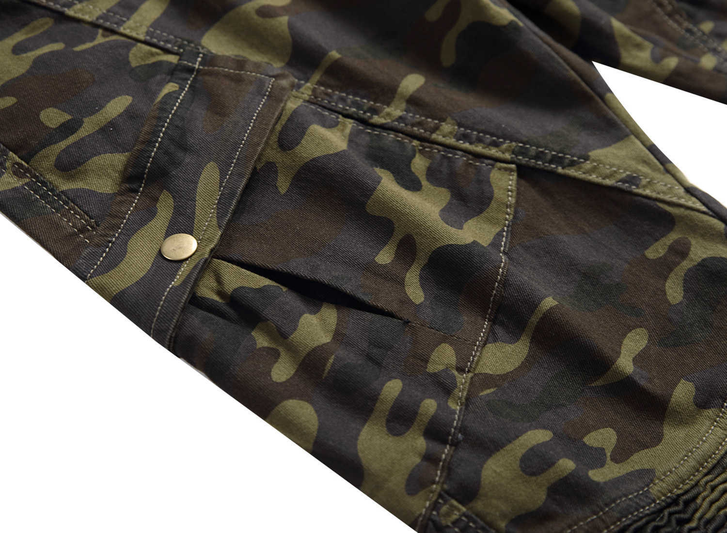 2022 Mode Militaire Heren Camouflage Jeans Mannelijke Slanke Trend Hip Hop Straight Legergroen Pocket Cargo Denim Jeugd merk Broek HKD230829