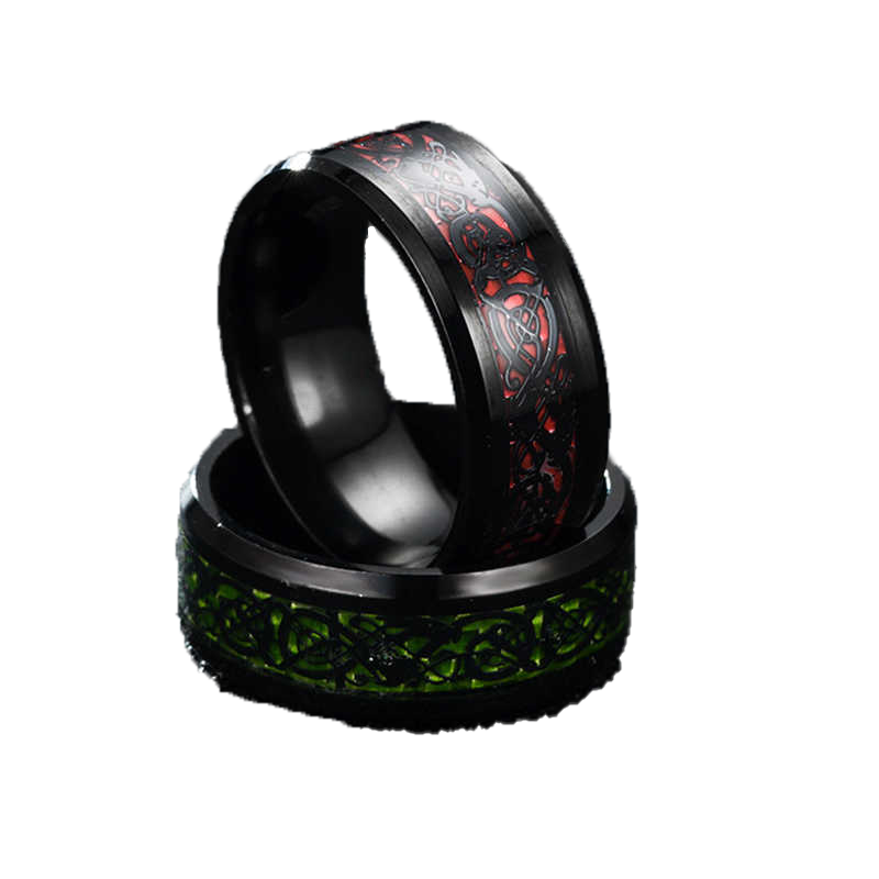 New Purple Dragon Ring für Männer Hochzeit Edelstahl Kohlefaser Schwarz Drache Inlay Komfort Fit Band Ring Mode Schmuck Q07089428084